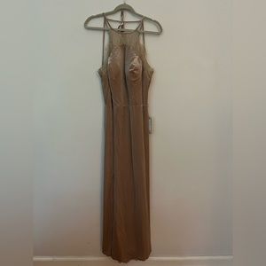 Velvet evening halter dress
